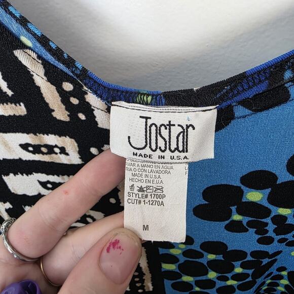 Jostar Blue Multicolor Sleeveless Mixed Media Artsy Maxi Dress Size Medium - Picture 3 of 6